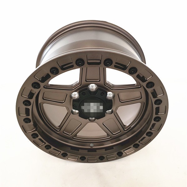 BeadLock Off-Road Forged Alloy Wheel 17x9 6x139 0mm Matte Grey W/ Matte Black/Bronze Ring